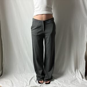 y2k gray minimalist low rise straight wide leg soft jersey knit trousers pants